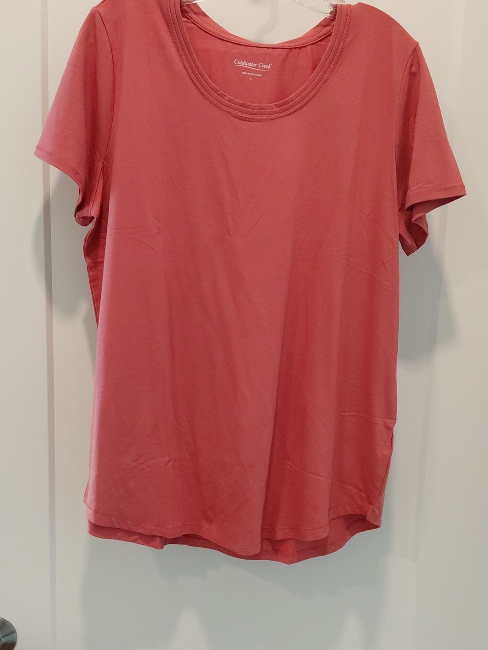 Coldwater Creek Short Sleeve Scoop Tee in Dusty Orange..Size L